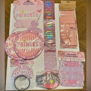 ✨👑 Pink Princess Party Supplies Set